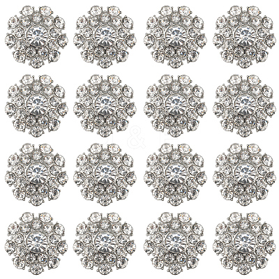 16Pcs 1-Hole Alloy Shank Buttons BUTT-GF0001-27-1