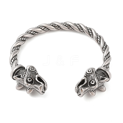 Viking 304 Stainless Steel Open Cuff Bangles for Men BJEW-U001-07A-G-1