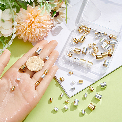 80Pcs 8 Styles Brass Cord Ends KK-CN0003-46-1