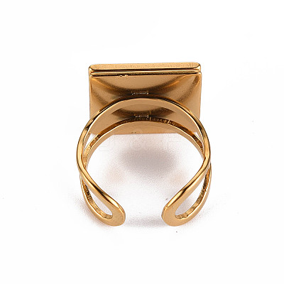 201 Stainless Steel Cuff Pad Ring Settings X-STAS-S080-041C-G-1