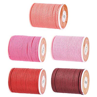 5 Rolls 5 Colors Round Waxed Polyester Cord YC-FS0001-02E-1