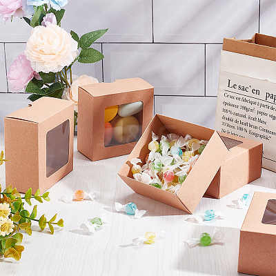 Folding Kraft Paper Cardboard Jewelry Gift Boxes LS-CON-WH0092-25B-1