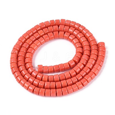 Opaque Solid Color Glass Beads Strands GLAA-N026-2x4mm-05-1