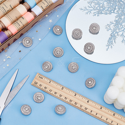 12PC 1-Hole Alloy Buttons DIY-FG0007-29P-1