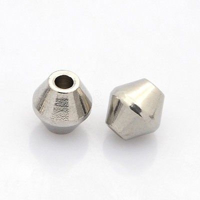 Tarnish Resistant Bicone 201 Stainless Steel Beads STAS-N044-15-1