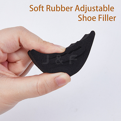 14 Pairs 2 Colors Rubber Adjustable Shoe Filler FIND-HS0001-99-1