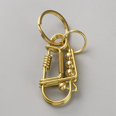Brass Creative Handicraft Keychains KEYC-WH0025-067-1