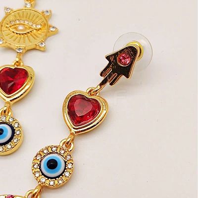Alloy Enamel Evil Eye Dangle Stud Earrings FS-WGB3014-01-1