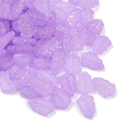 Frosted Transparent Acrylic Beads OACR-P029-04B-02-1