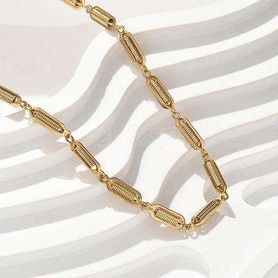304 Stainless Steel Spiral Link Chain Necklaces NJEW-S442-10G-1