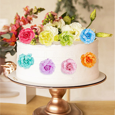 36Pcs 12 Colors Silk Rose Flower AJEW-GF0007-01-1
