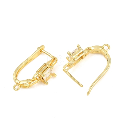 Brass Micro Pave Cubic Zirconia Hoop Earring Findings CU-CBAB5B4-07G-1