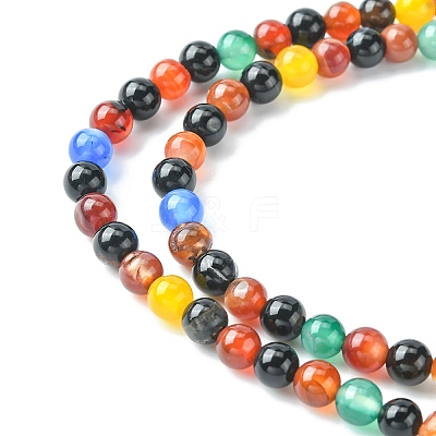 Natural Agate Beads Strands G-YW0001-33B-1