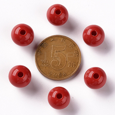 Opaque Acrylic Beads X-MACR-S370-C10mm-A14-1
