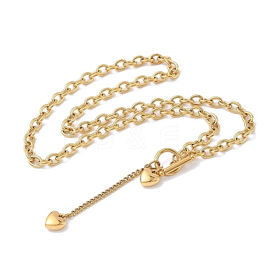 304 Stainless Steel Toggle Heart Y Necklaces for Women NJEW-M101-04G-1
