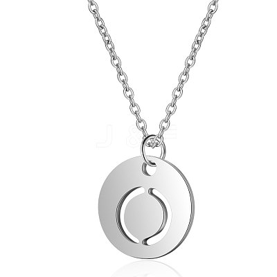 Non-Tarnish 201 Stainless Steel Initial Pendants Necklaces NJEW-S069-TN507-O-1