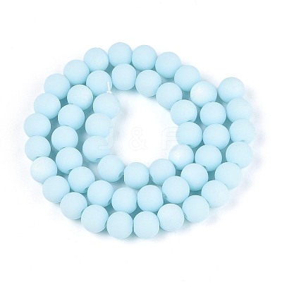 Frosted Opaque Glass Beads Strands LS-GLAA-T032-P8mm-MBB10-1