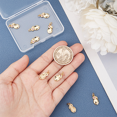 Brass Micro Pave Cubic Zirconia Pendants KK-BBC0003-97-1