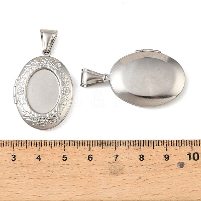 316 Stainless Steel Locket Pendants STAS-K321-07P-1