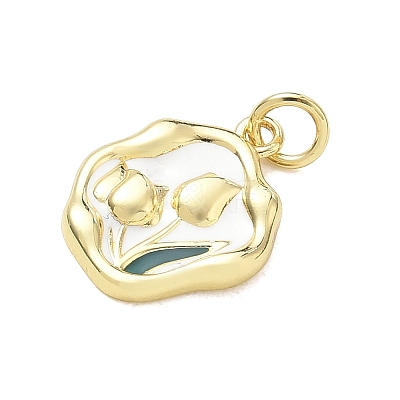 Brass Enamel Pendants KK-CBA3F25-09G-02-1