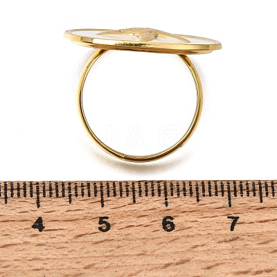 304 Stainless Steel Enamel Cuff Open Rings SA-CBA369F-04G-05-1