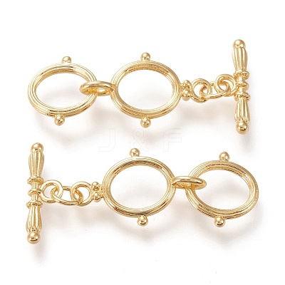 Brass Toggle Clasps KK-F820-13G-1