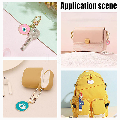 6Pcs Alloy Enamel Keychain HJEW-AR0001-07-1