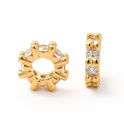 Brass Glass Spacer Beads X-KK-A178-06G-1