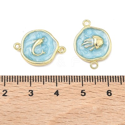 Ocean Brass Enamel Links Connector Charms KK-K417-07G-01-1