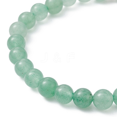 Natural Green Aventurine Round Beaded Stretch Bracelets BJEW-JB09727-05-1