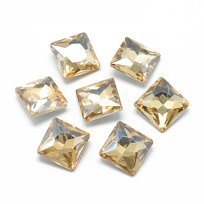 Pointed Back Glass Rhinestone Cabochons RGLA-T027-8x8mm-09-1