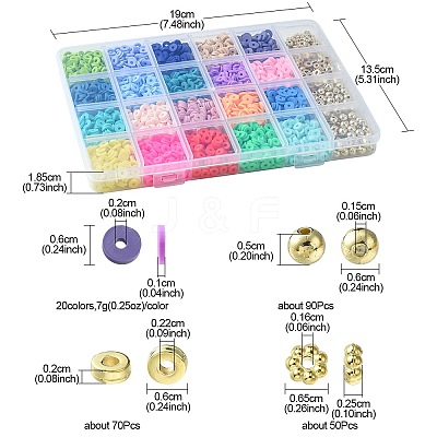 DIY Heishi Polymer Clay Beads Jewelry Making Finding Kit DIY-FS0005-94B-1