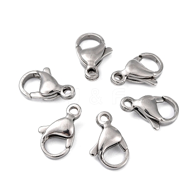 Tarnish Resistant Polished 304 Stainless Steel Lobster Claw Clasps X-STAS-R072-39A-1