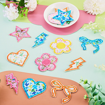 8 Bags 4 Colors Polyester Embroider Self-adhesion Thread Iron on/Sew On Patches PATC-TA0001-51-1