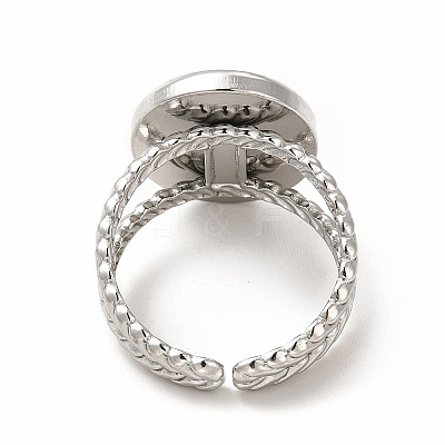 Non-Tarnish 304 Stainless Steel Open Cuff Ring Settings RJEW-B027-29P-1