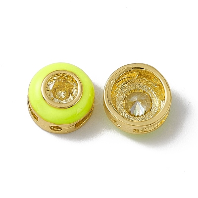 Rack Plating Brass Cubic Zirconia Beads KK-C007-15G-03-1