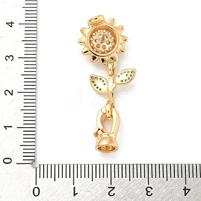 Brass Micro Pave Cubic Zirconia Fold Over Clasps KK-Z072-18G-1