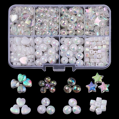 Eco-Friendly Transparent & Opaque Poly Styrene Acrylic Beads Set DIY-YW0005-04-1