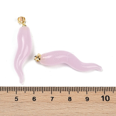 Handmade Lampwork with Brass Pendants KK-Q095-02A-08-1