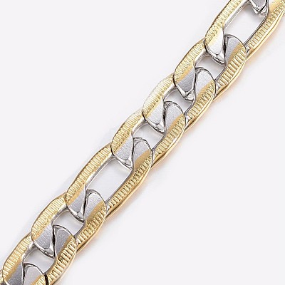 Men's 304 Stainless Steel Figaro Chain Bracelets BJEW-I238-11A-1