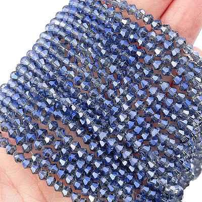 Transparent Electroplate Glass Beads Strands EGLA-A039-T3mm-UA10-1