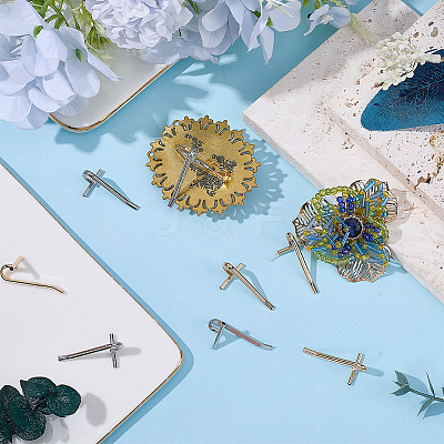 8Pcs 2 Colors Alloy Brooch Convert Pendant Hooks FIND-SC0019-07A-1