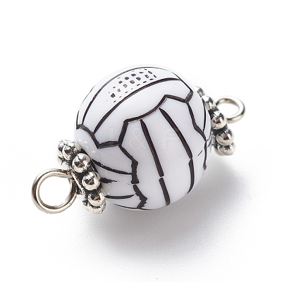 Acrylic Basketball Connector Charms PALLOY-JF01869-02-1
