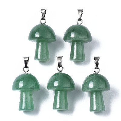 Natural Green Aventurine Pendants G-N0325-10G-1