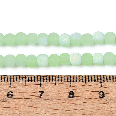 Frosted Imitation Jade Glass Beads Strands GLAA-T032-J4mm-MBB03-1