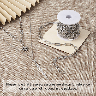 304 Stainless Steel Paperclip Chains YS-TAC0003-02P-1
