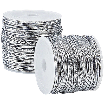 2 Rolls Polyester Metallic Elastic Round Cord OCOR-CY0003-50B-1