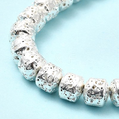 Electroplated Natural Lava Rock Beads Strands G-G984-10S-1