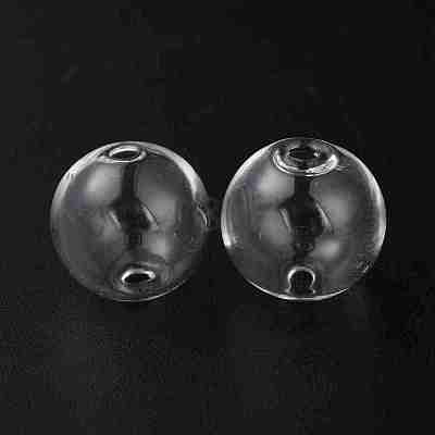 Handmade Two Holes Blown Glass Globe Beads FIND-WH0104-03E-1