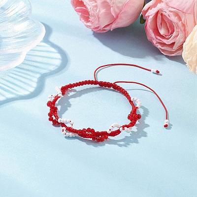 Glass Seed Beads Braided Beaded Bracelets for Women BJEW-MZ00215-1